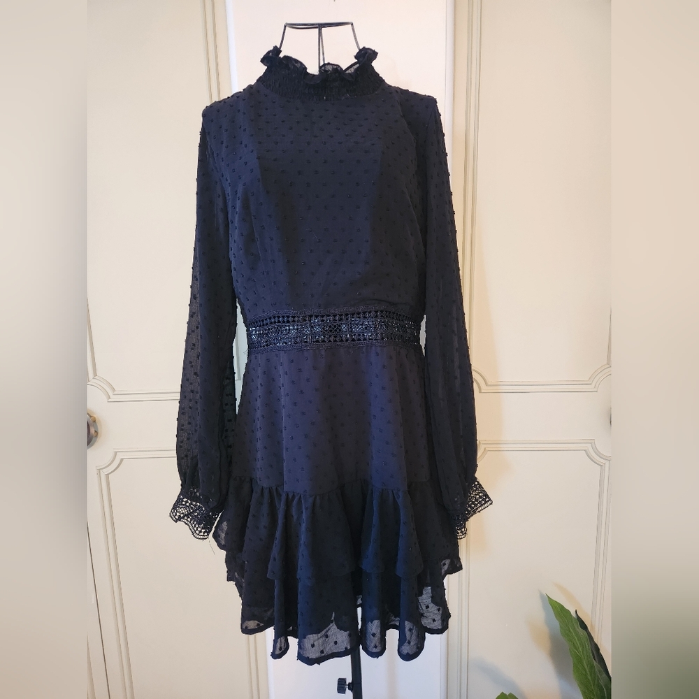 NWT Showpo Are You Gonna Kiss Me Black Mini Dress Size 10